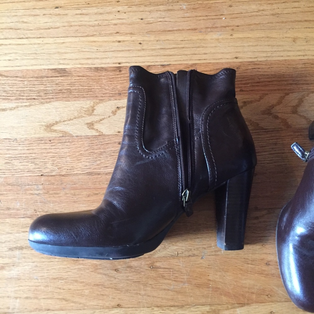 Franco Sarto Brown Heeled Booties